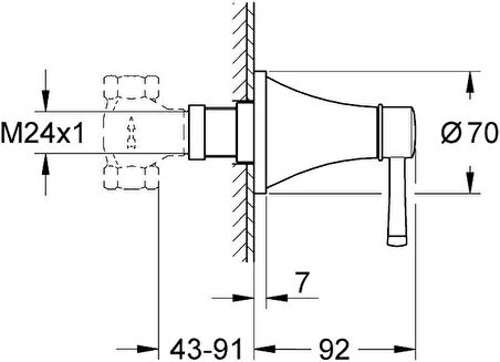 Grohe Ankastre Stop Valf Grandera Krom – 29420000