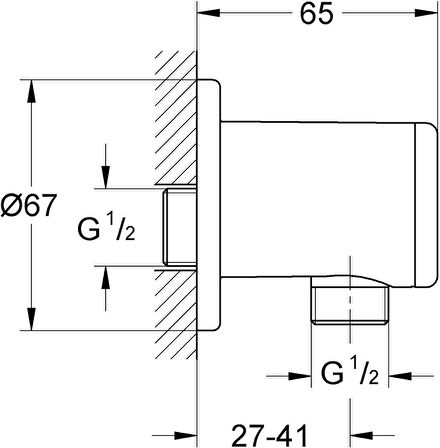 Grohe Vitalio Universal Ankastre El Duşu Çıkışı, Duş Hortumları Ile Uyumlu 1 Ve 2″ Çıkış Ucu, Duş Ba
