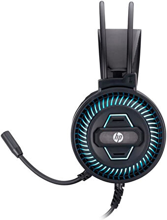 Hp Dhe-8001U Led Işıklı Oyuncu Kulaklığı, Kablolu, Mikrofonlu, Siyah