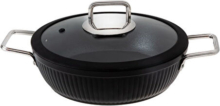 Jumbo Dublin Black Basık Tencere 26 Cm