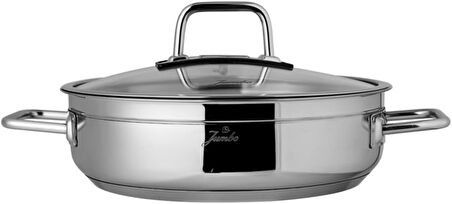 Jumbo Modena 24 Cm Paslanmaz Çelik Basık Tencere