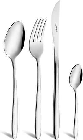 Jumbo 2003 24 Parça 6 Kişilik Tatlı Çatal Kaşık Bıçak Takımı Çelik