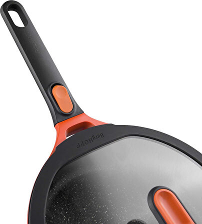 Berghoff Gem Stay Cool Kulplu Pilav Tenceresi Turuncu 24 Cm