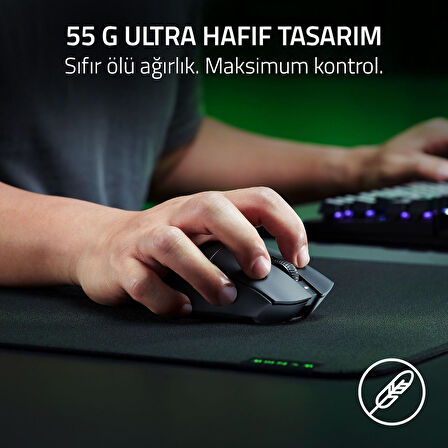 Razer Deathadder V3 Hyperspeed - 26K Dpi Ile Ultra Hafif Kablosuz Ergonomik E-Spor Oyun Faresi (55G 