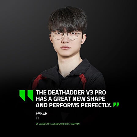 Razer Deathadder V3 Pro + Razer Hyperpolling Kablosuz Adaptör - Ultra Hafif Kablosuz Ergonomik Espor