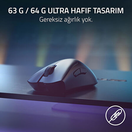 Razer Deathadder V3 Pro + Razer Hyperpolling Kablosuz Adaptör - Ultra Hafif Kablosuz Ergonomik Espor