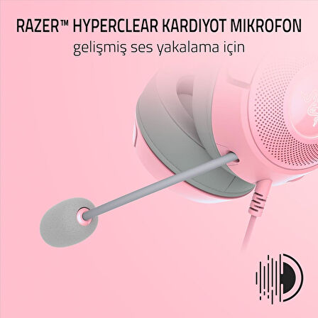 Razer Kraken Kitty V2 - Kablolu Rgb Kulaklık Kedi Kulaklı (Reaktif Akış Aydınlatması, Razer Hypercle