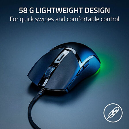 Razer Cobra Kablolu Oyun Faresi: 58G Hafif Tasarım - Gen-3 Optik Anahtarlar - Underglow Ile Chroma R
