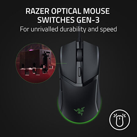 Razer Cobra Kablolu Oyun Faresi: 58G Hafif Tasarım - Gen-3 Optik Anahtarlar - Underglow Ile Chroma R