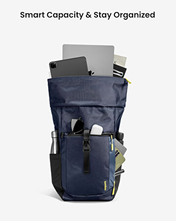 Tomtoc Flap Laptop Sırt Çantası, 17-23 Litre Düşünceli Tasarım, 15.6 Inç Laptop, Macbook Pro 16 Için