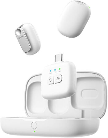 Ulanzi A30 Tiny 2 Kişilik Mikrofon Seti - Beyaz