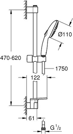 Grohe Tempesta 110 Duş Seti 3 Akışlı Rain,Jet,Massage - 27927003