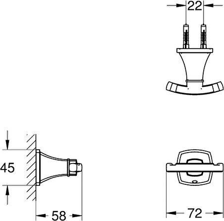 Grohe Bornoz Askısı Grandera Krom - 40631000