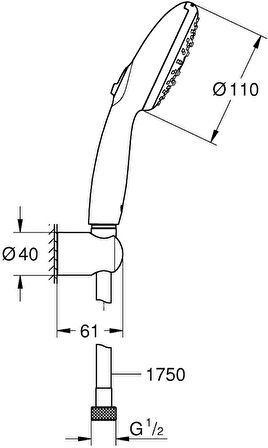 Grohe Tempesta 110 El Duşu Seti 3 Akışlı Rain,Jet,Massage - 26639003