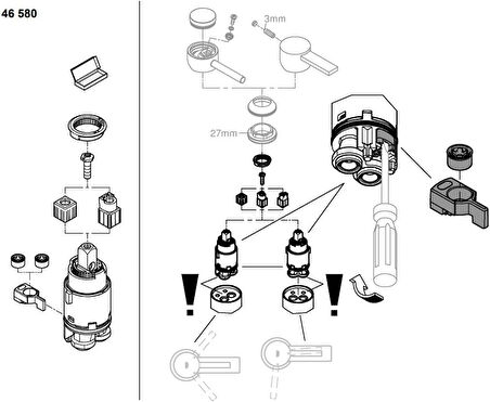 Grohe Kartuş (28 Mm, Seramik Sızdırmazlık Sistemli, Sıcaklık Sınırlayıcılı), 46580000