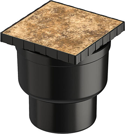 Vitra V-Flow Kare 5607329 Yalıtımlı Duş Kanalı, Alttan Çıkışlı, 15X15 Cm, Dk 700 Kapak, Mat Krom