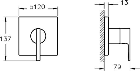 Vitra Suit A4283774 Ankastre Duş Bataryası, Sıva Üstü Grubu, Soft Altın