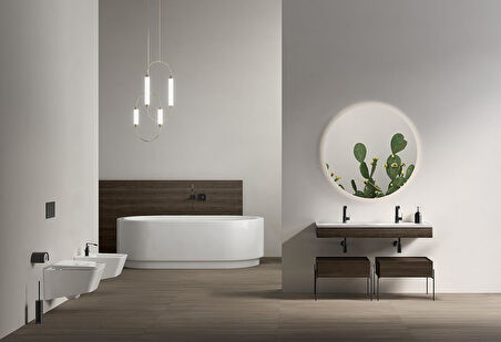 Vitra Suit A4283739 Ankastre Duş Bataryası Sıva Üstü Grubu, Parlak Siyah