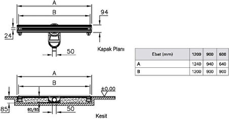 Vitra 59980121000 Dk100 060 Rec. Thin-Cut Parlak Yandan Sifon