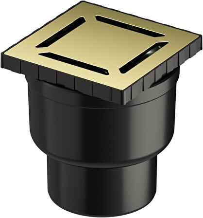 Vitra V-Flow Kare 5607325 Yalıtımlı Duş Kanalı Alttan Çıkışlı Dk 800 Kapak Parlak Altın