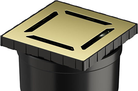 Vitra V-Flow Kare 5607325 Yalıtımlı Duş Kanalı Alttan Çıkışlı Dk 800 Kapak Parlak Altın