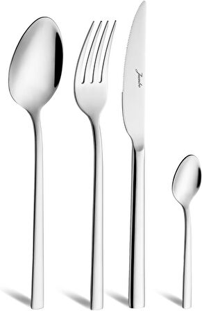 Jumbo 2001 24 Parça 6 Kişilik Tatlı Çatal Kaşık Bıçak Takımı Çelik