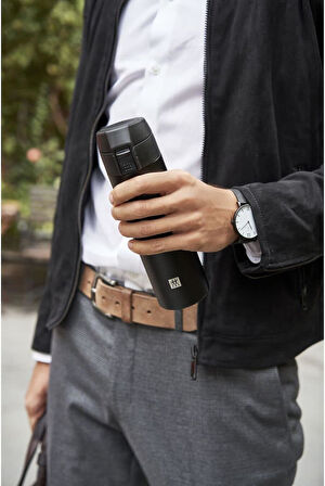 Zwilling Thermo Matara, 7 Saat Sıcak 12 Saat Soğuk Tutar, Paslanmaz Çelik, Siyah, 450 Ml