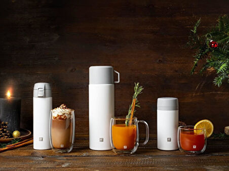 Zwilling Thermo Matara, 18 Saat Sıcak 24 Saat Soğuk Tutar, Paslanmaz Çelik, Beyaz, 1 Litre