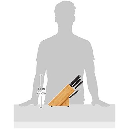 Zwilling Four Star Blok Bıçak Seti, Paslanmaz Çelik, Manyetik Bıçak Bloklu, Gümüş