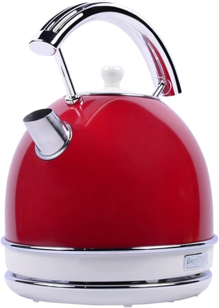 Berghoff Gem Retro 1.7 Litre Kırmızı Yuvarlak Su Isıtıcısı (Kırmızı)