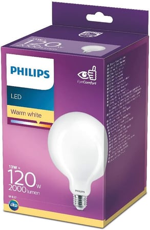 Philips Led Classic120W G120 E27 Sarı Işık Glob Ww Dim Edilmez Ampul 3Lü Paket