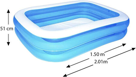Bestway Büyük Dikdörtgen Aile Havuzu (201X150X51Cm)-54005