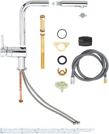 Grohe Eviye Bataryası Spiralli 2 Fonksiyonlu Minta Krom- 30274000