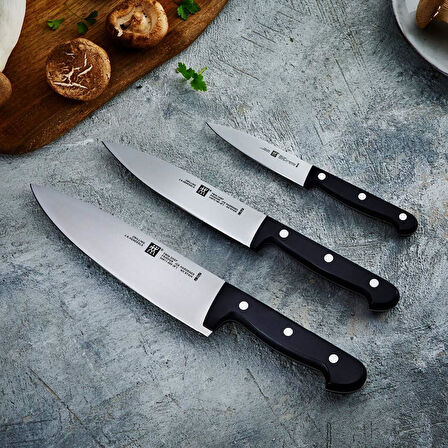 Zwilling Twın Chef 3 Bıçak Seti, Paslanmaz Çelik, Siyah