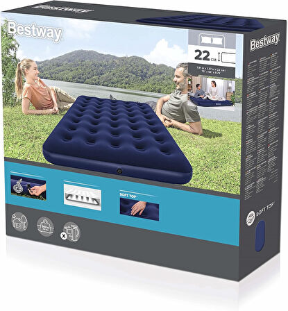 Bestway Blue Horizon Double Xl/Lo 191 X 137 X 22 Cm Şişirilebilir Yatak