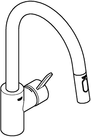 Grohe Eviye Bataryası Spiralli 2 Fonk. Eurocosmo Krom- 31481001