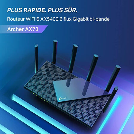 Tp-Link Archer Ax73, Ax5400 Çift Bant Gigabit Wi-Fi 6 Router, Fiber Destekli, 4×Gbps Lan Portlarılar