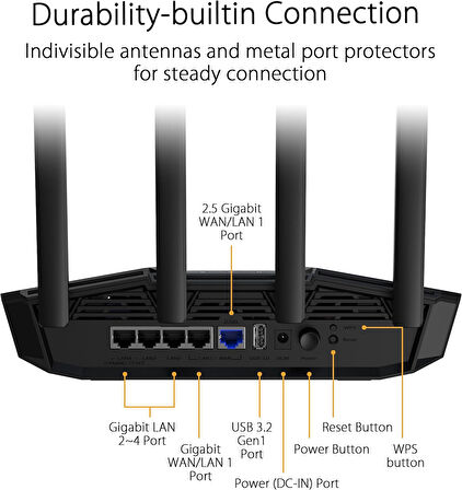 Asus Tuf-Be3600 Be3600 Wifi7 Dual-Band Gaming Extendable Router