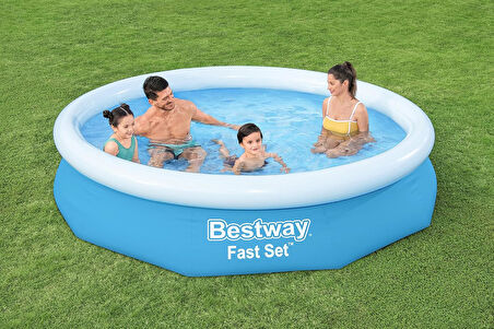 Bestway Fast Set Ayaklı Havuz Pompasız 305 X 66 Cm, Mavi, Yuvarlak