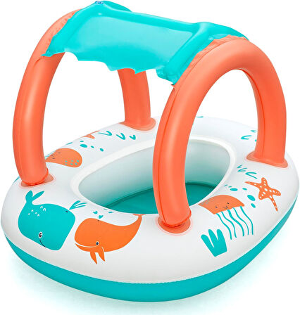Bestway Gölgeli Konfor Peluş Bebek Teknesi 33 X 26 İnç Veya 84 X 67 Cm
