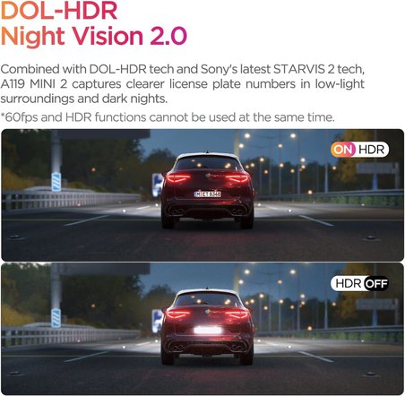 Viofo A119 Mini-2 Hdr 2K 60Fps 5Ghz Wifi Ve Gps'Li Araç Kamerası