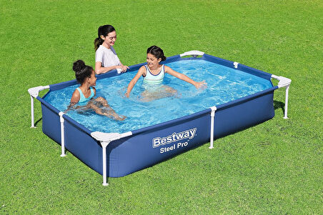 Bestway Steel Pro Dikdörtgen Yer Üstü Havuz 2,21 M X 1.50 M X 43 Cm