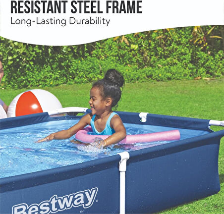 Bestway Steel Pro Dikdörtgen Yer Üstü Havuz 2,21 M X 1.50 M X 43 Cm
