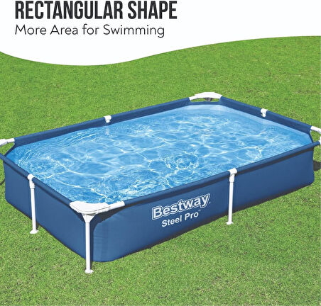 Bestway Steel Pro Dikdörtgen Yer Üstü Havuz 2,21 M X 1.50 M X 43 Cm