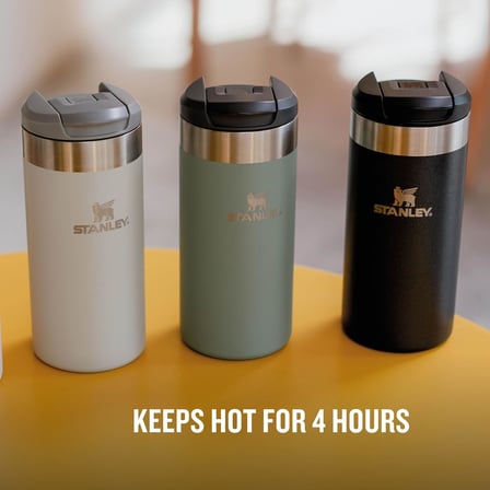 Stanley The Aerolight Transit Mug Termos Bardak, Siyah Metalik, 0.35 Litre