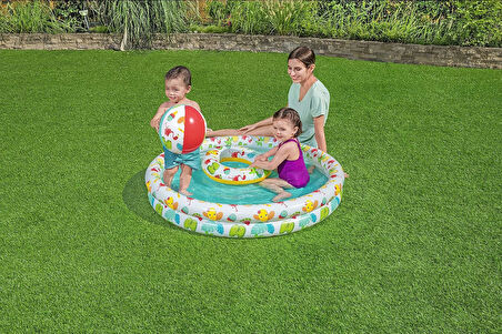Bestway Çocuk Havuzu Seti, Su Dostları, Çap 122 X 20 Cm
