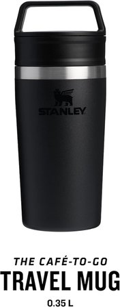 Stanley Cafe To-Go Travel Mug Termos Bardak, Siyah, 0.35 Litre