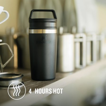 Stanley Cafe To-Go Travel Mug Termos Bardak, Siyah, 0.35 Litre