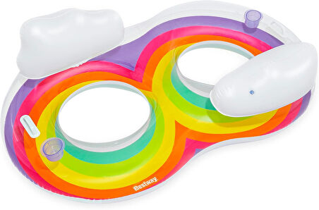 Bestway Rainbow Dreams 2 Kişilik Çift Kişilik Yüzme Tüpü 1.86 M X 1.16 M