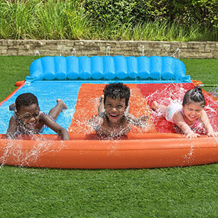 Bestway H2Ogo! Tsunami Splash Ramp Üçlü Kaydırak 488 Cm